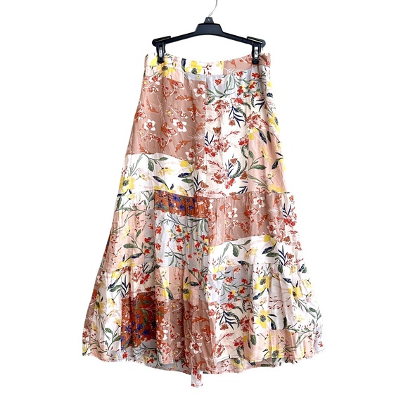 Tahari Dresses & Skirts - Tahari Patchwork Cottagecore Floral A-Line Skirt